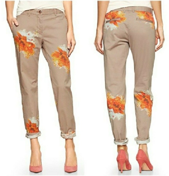 GAP Pants - GAP Floral Broken-In Straight Khakis
